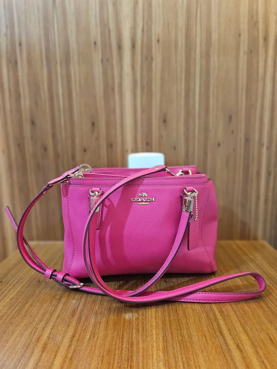 Bolsa Coach original - couro rosa pink