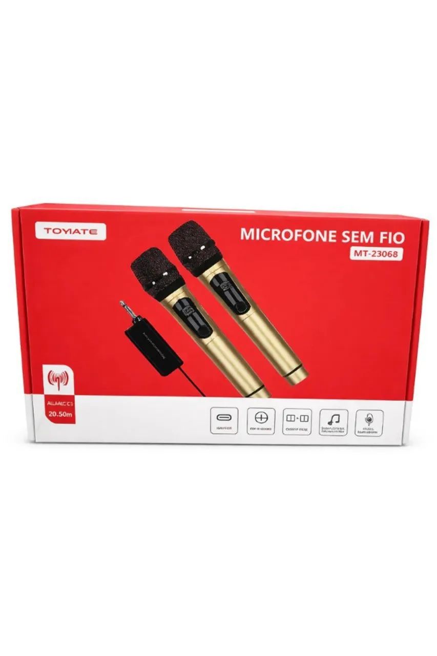 Microfone Duplo sem fio Tomate dourado MT-2306B - Foto 3