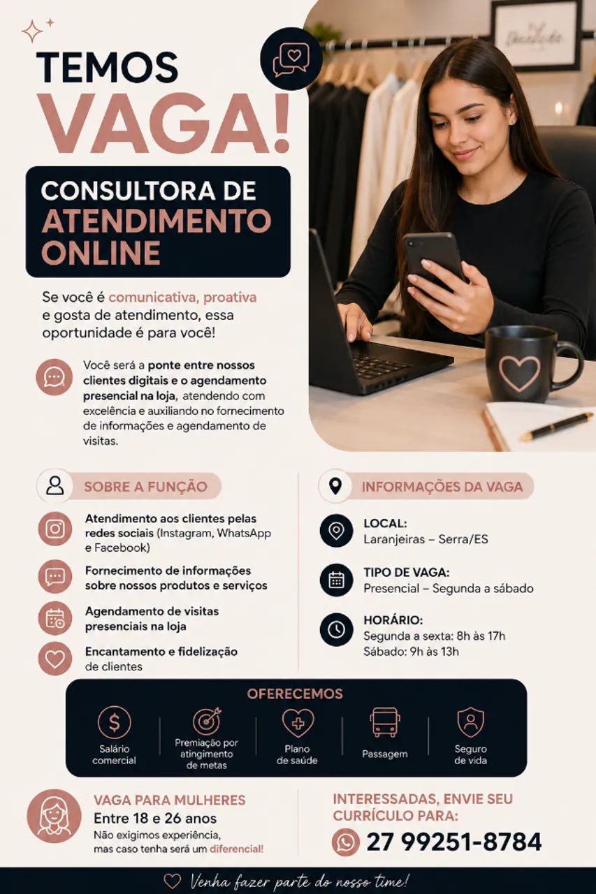 Consultora de atendimento On-line - Laranjeiras