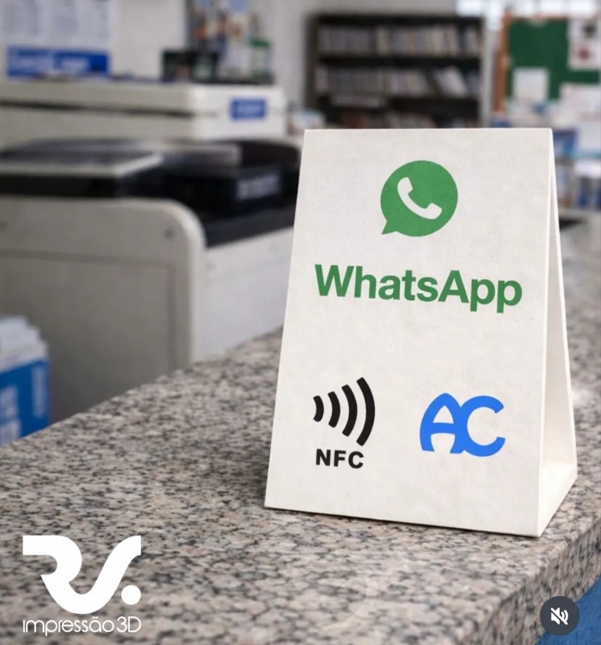 Placa NFC WhatsApp impressão 3D