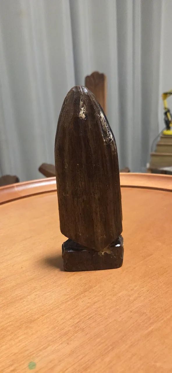 Imagem Sacra Antiga em Madeira Entalhada - Nossa Senhora (Arte Sacra Vintage / Colonial)  - Foto 2