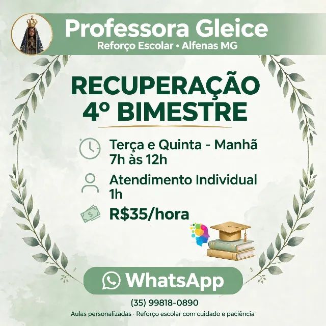 Aula de reforço escolar individual 