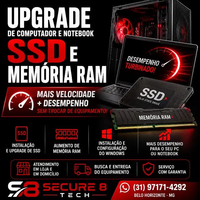 UPGRADE DE COMPUTADOR E NOTEBOOK - SSD E MEMÓRIA RAM