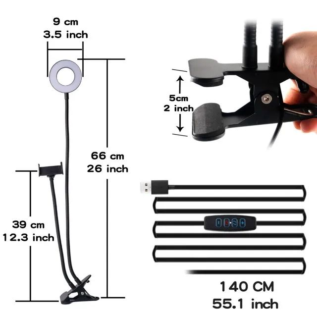 Ring Light Iluminador Led Anel Mesa Regulavel Celular - Foto 3