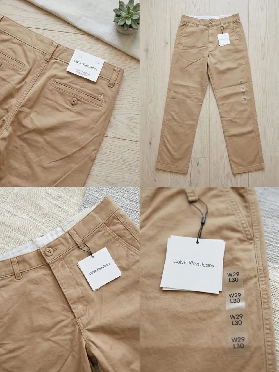 Calça Chino Calvin Klein bege - Foto 5