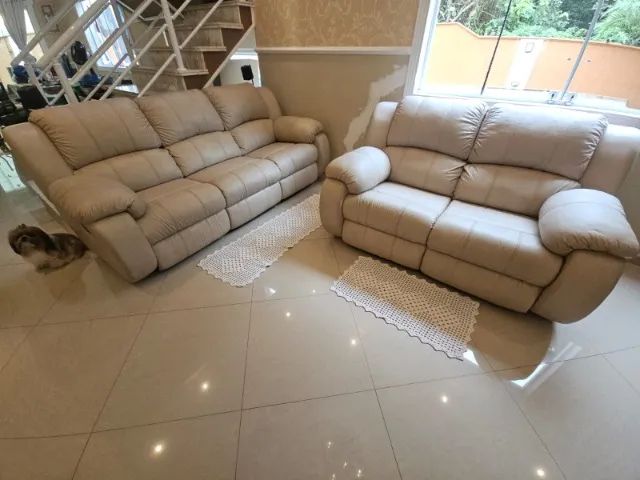 Sofá Couro S Reclinável 3 e 2 Lugares Super LUXO! - Foto 3