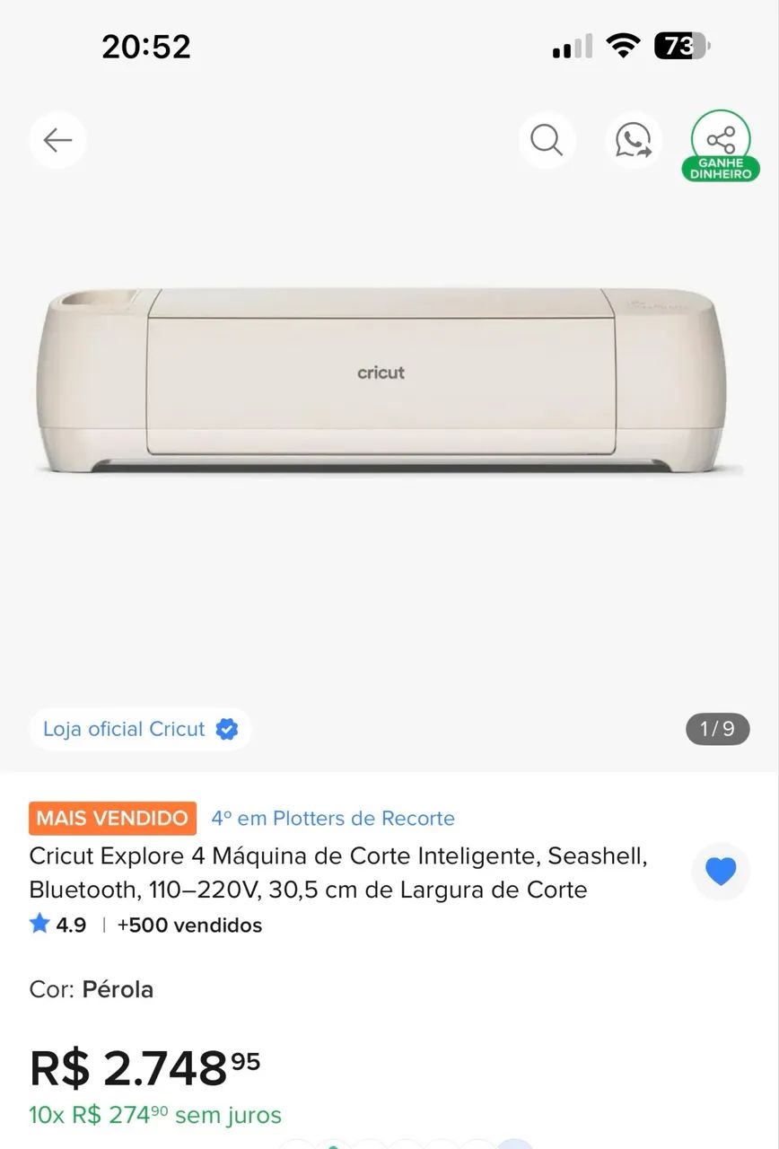 Vendo Máquina de corte Cricut Explore 4 