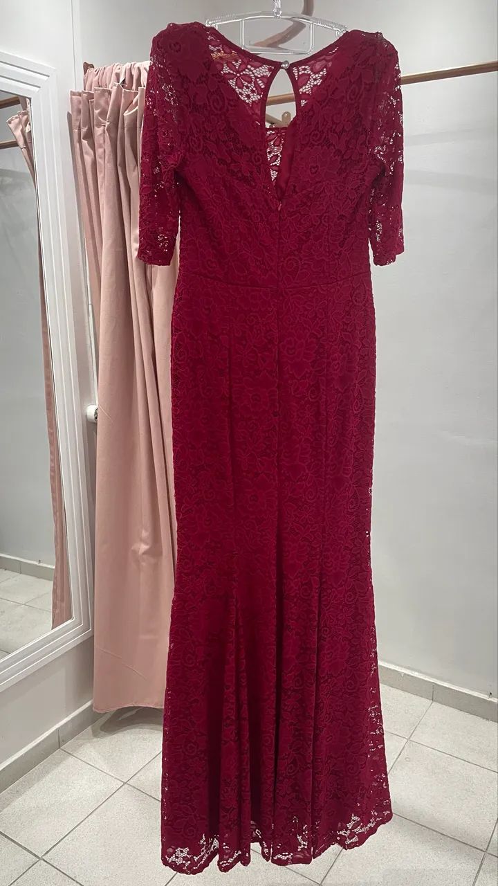 Vestido vermelho rendado - Foto 3