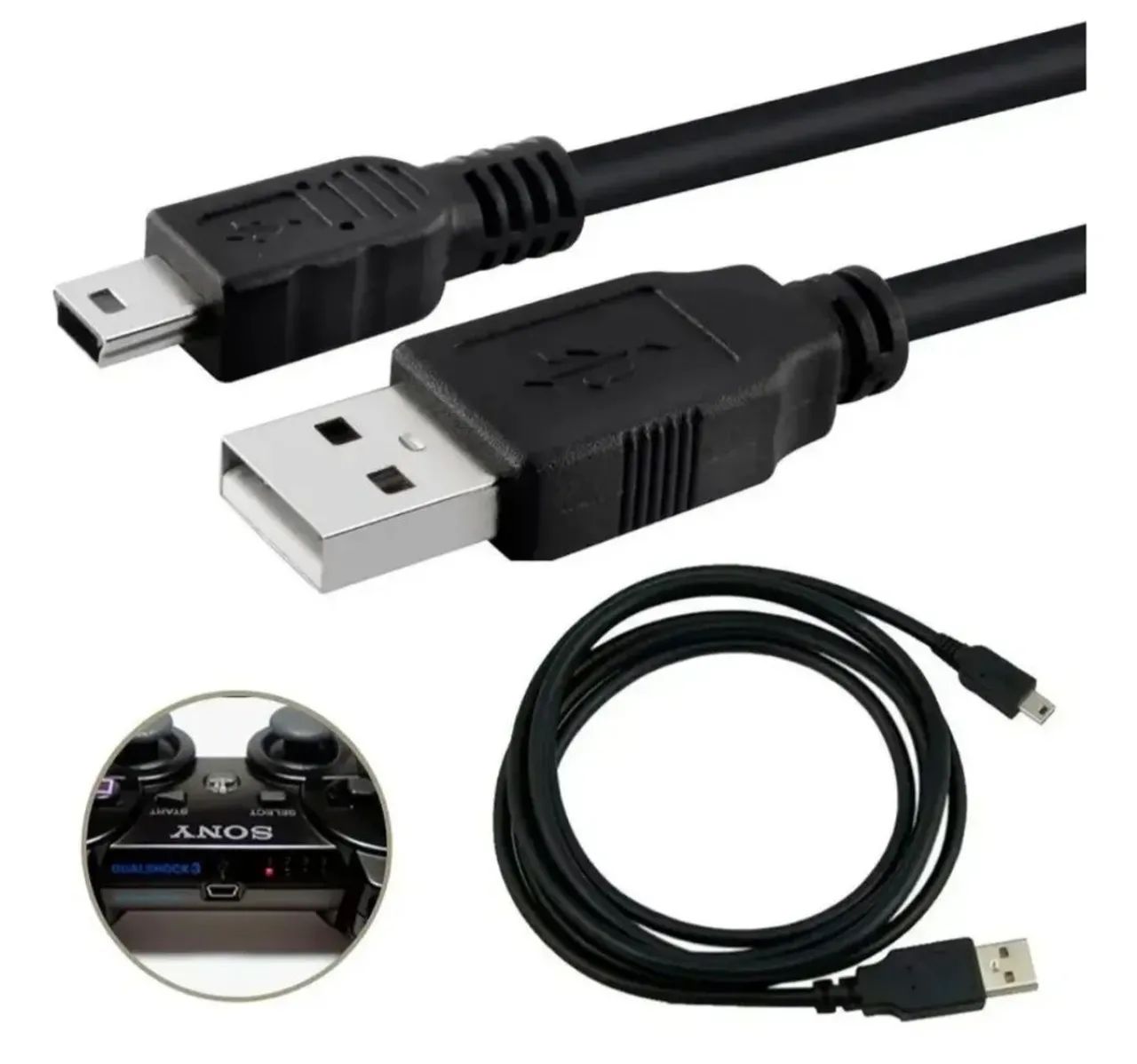 Cabo Usb V3 Compatível Com Controle Ps3 Cameras Antigas