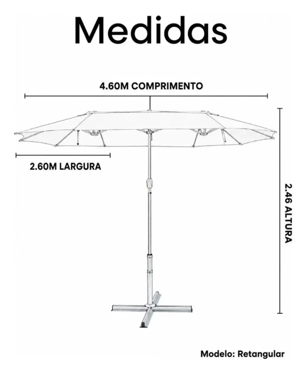 Ombrelone Novo 4.60 x 2.60 mts - Foto 2
