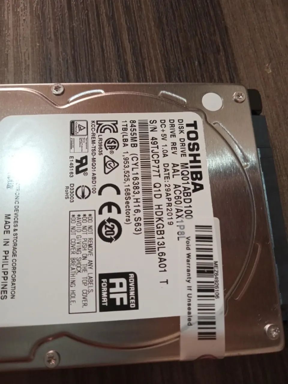 HD de Notebook 1 Tera- Praticamente novo - Foto 3