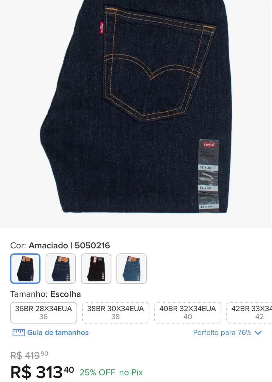 Calça levis original TAM 44 - Foto 2