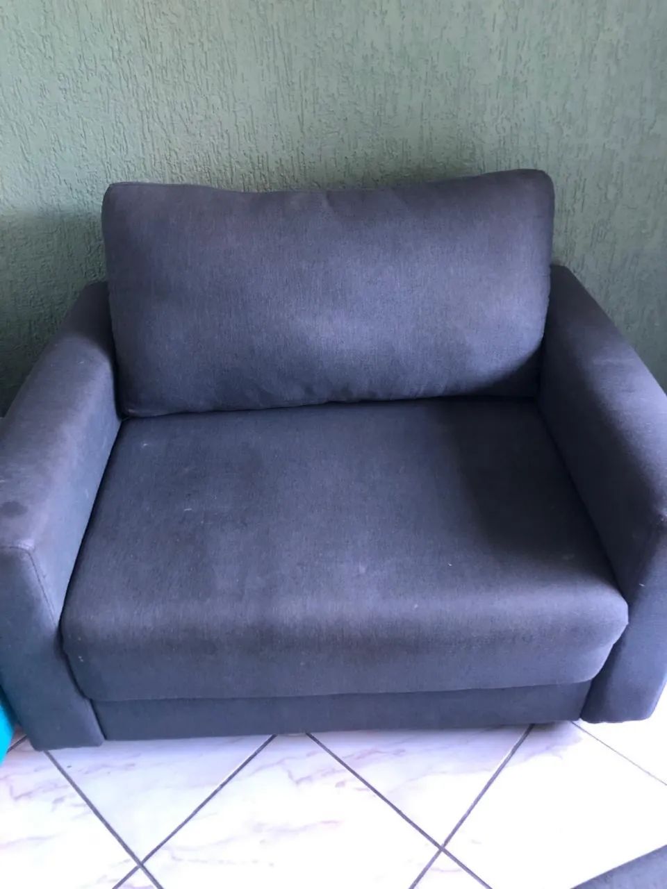 Sofá com Puff Cinza Medidas Especiais 
