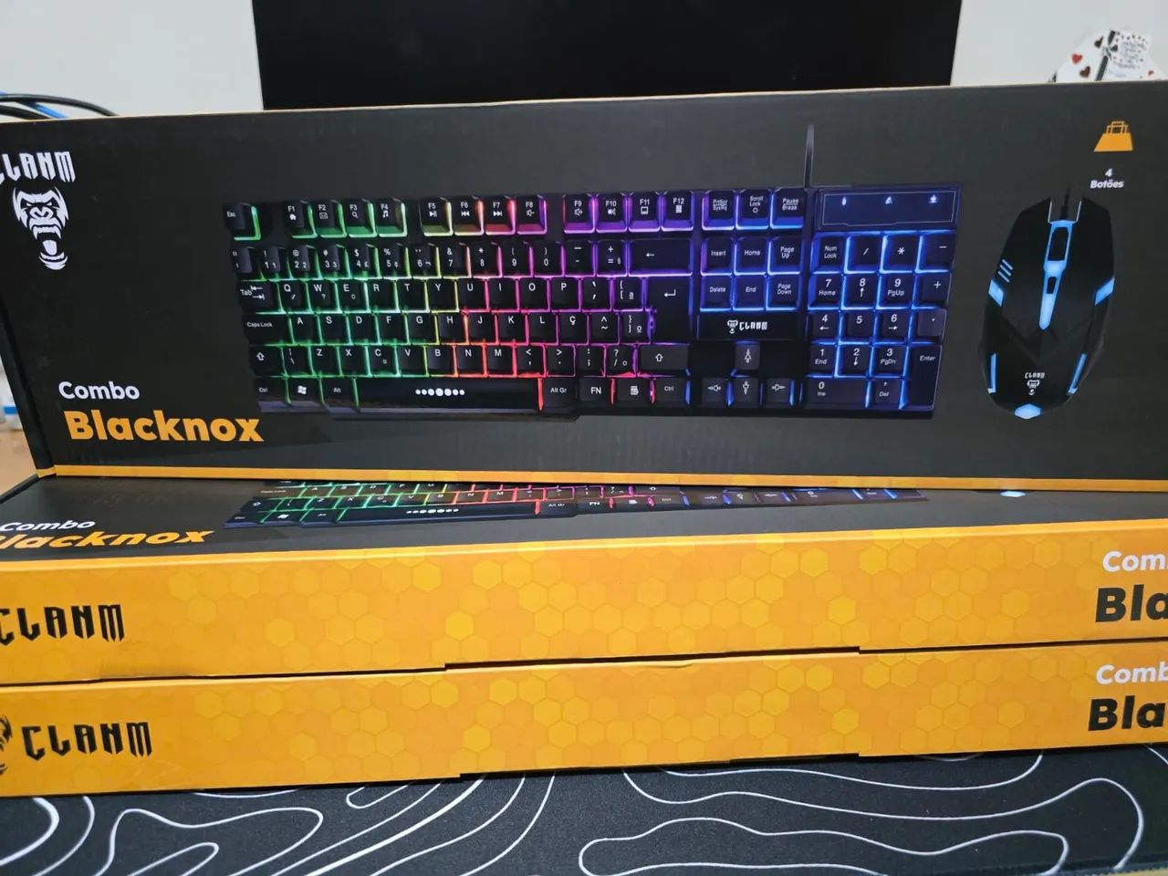 Kit Teclado e Mouse Gamer BlackNox RGB