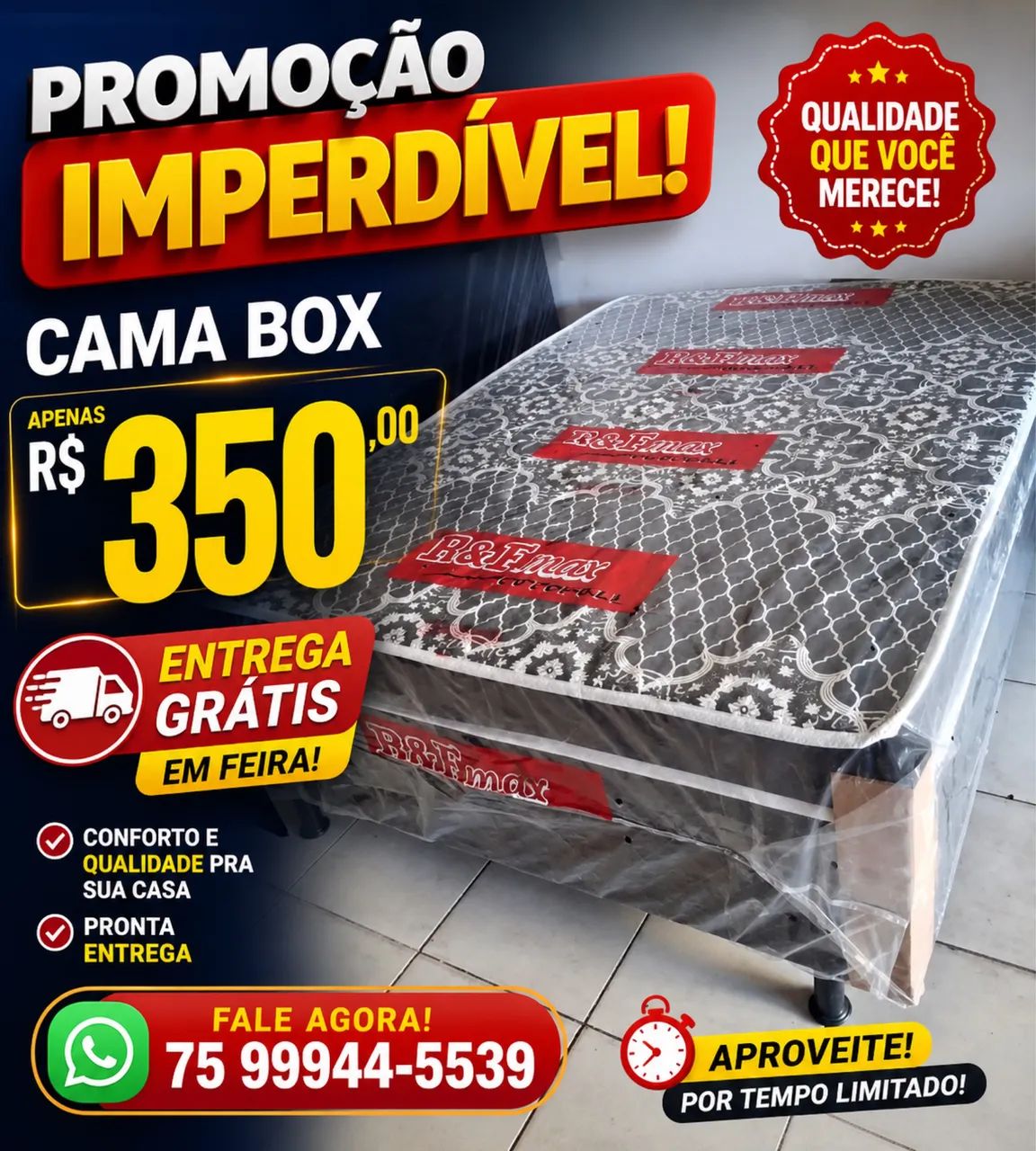 Cama box até 10x sem juros cartão  - Foto 4