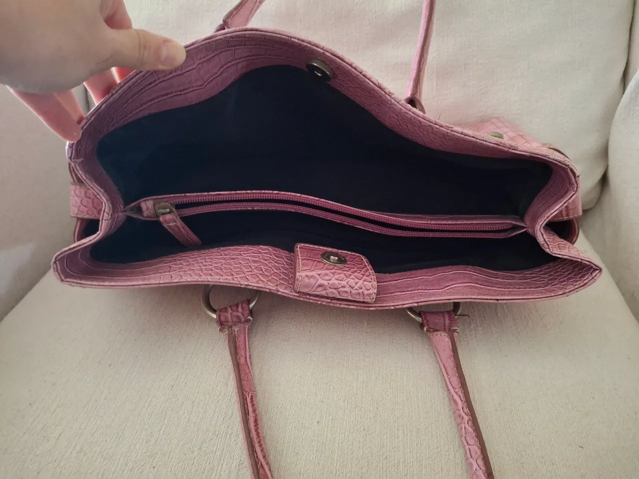 Bolsa de Couro Rosa - Couro Legítimo - Foto 5