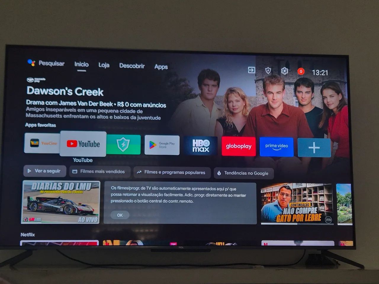 Tv tcl 55" polegadas