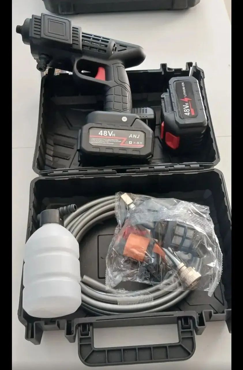 Lavadora de Alta Pressão Portátil Recarregável com 2 baterias - Foto 3
