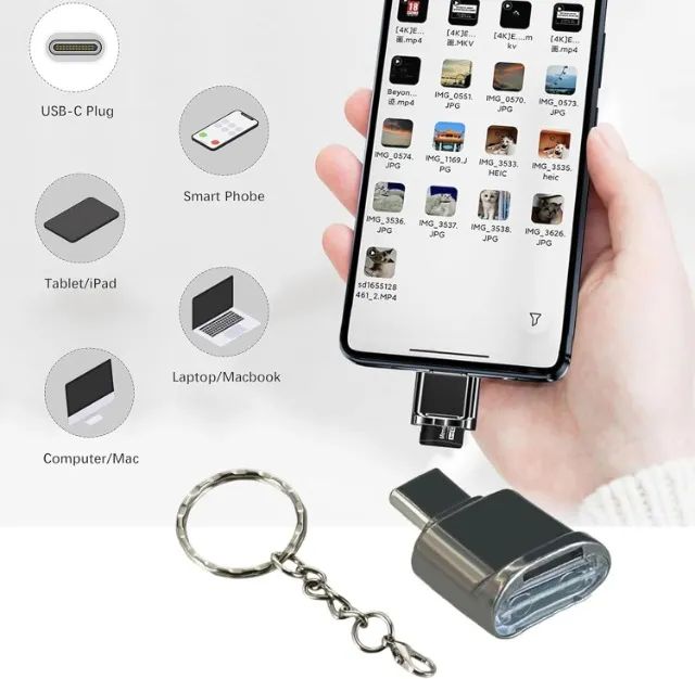 Leitor de cartão micro SD/TF para tipo C - Foto 4