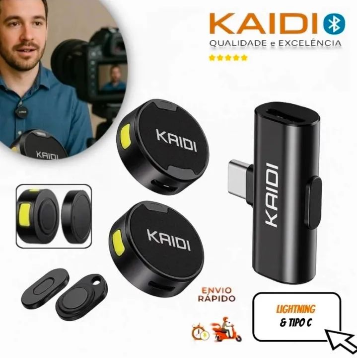 Microfone de lapela magnético sem fio 