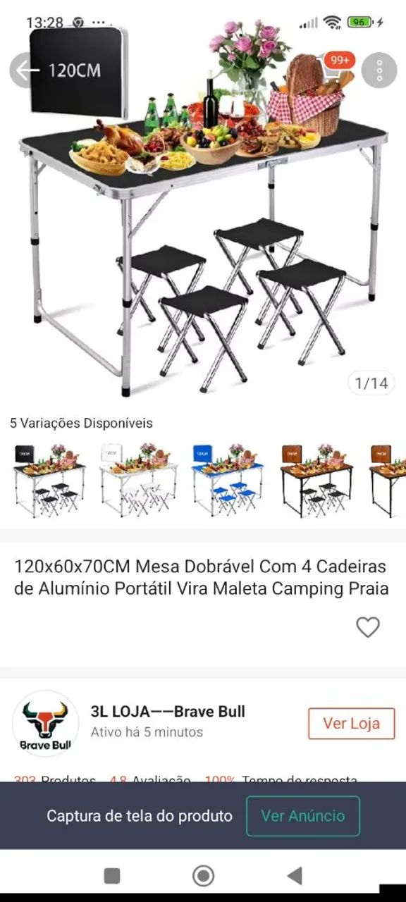 Mesa com banquetas