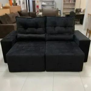 Sofá Retrátil e Reclinável Lisboa Preto