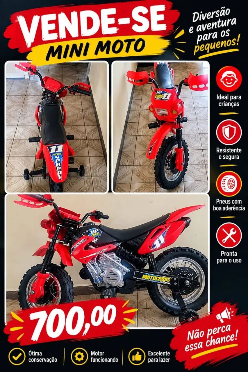 Moto infantil elétrica 