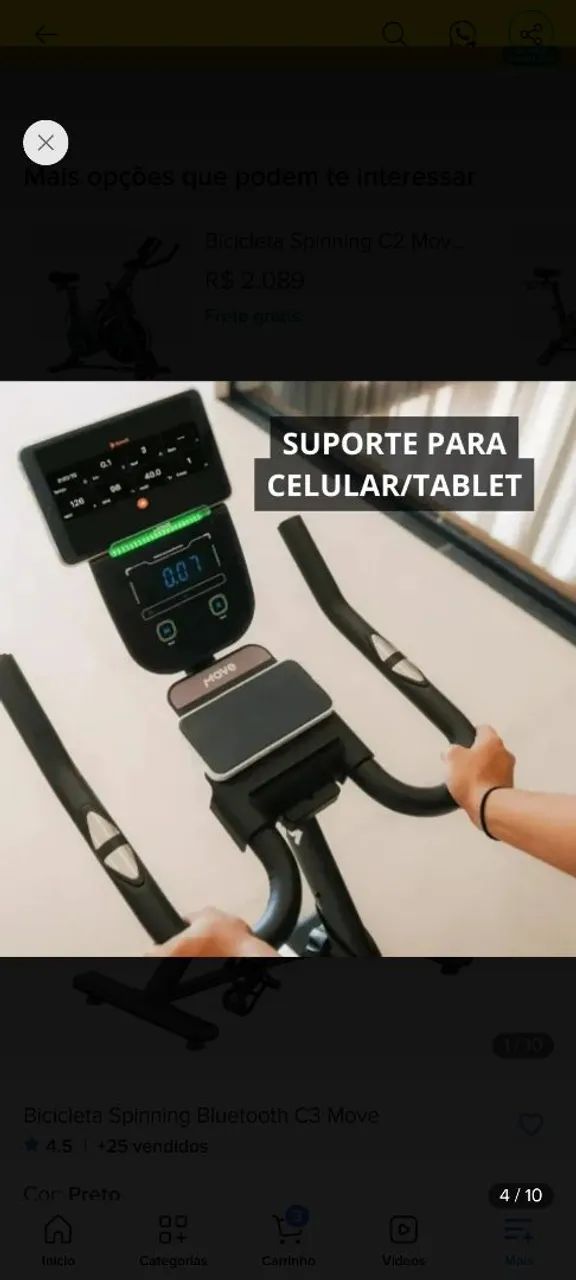 Bicicleta Spinning Bluetooth C3 Move - Foto 4