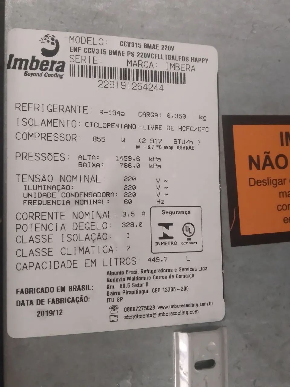  Cervejeira 450l Imbera. - Foto 2