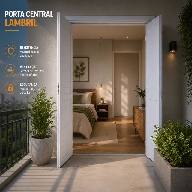 PORTA CENTRAL EM LAMBRIL 210X150 BRANCA | MODERNA E RESISTE GARANTIA DE FABRICA  - Foto 3
