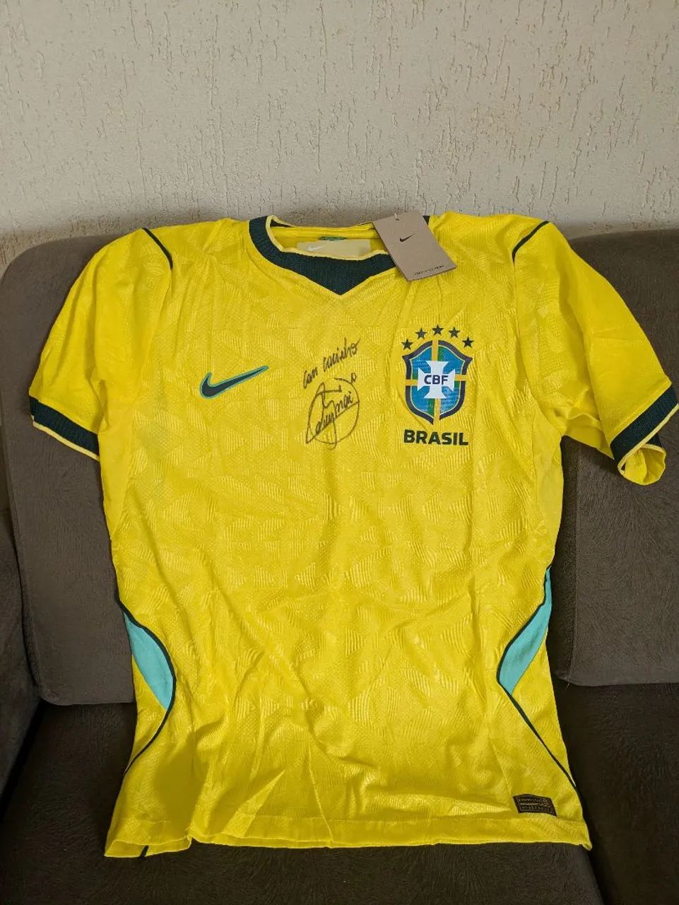 CAMISETA SELEÇÃO COPA 2026 ASSINADA NEYMAR ORIGINAL - Foto 4