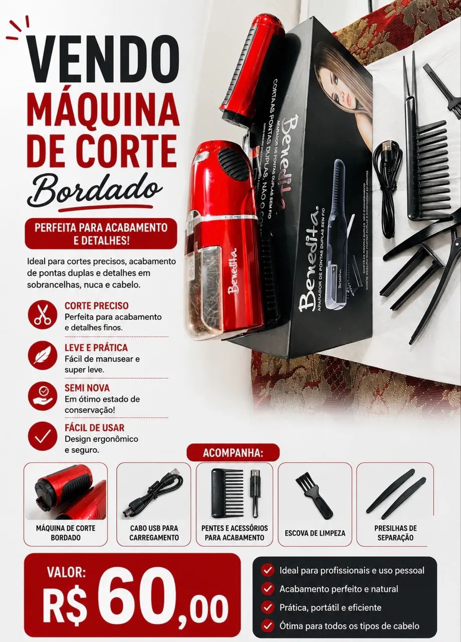 MÁQUINA DE CORTE BORDADO PARA CABELOS 
