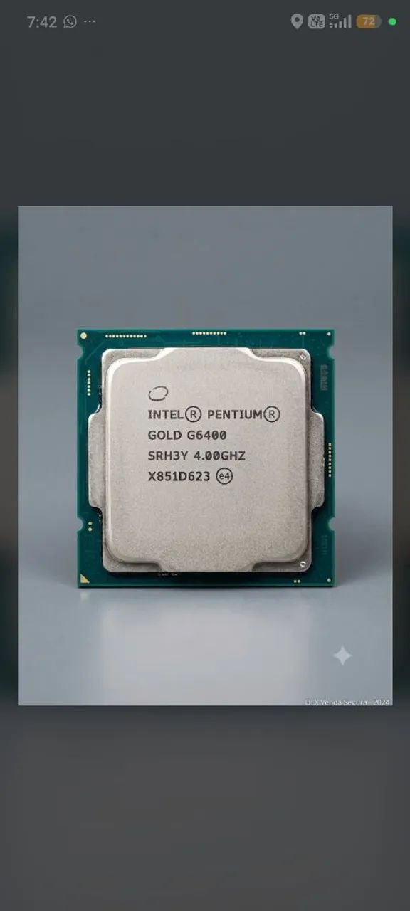 G6400,lga 1200, processador intel de décima geração,de 4ghz,com placa de vídeo integrada