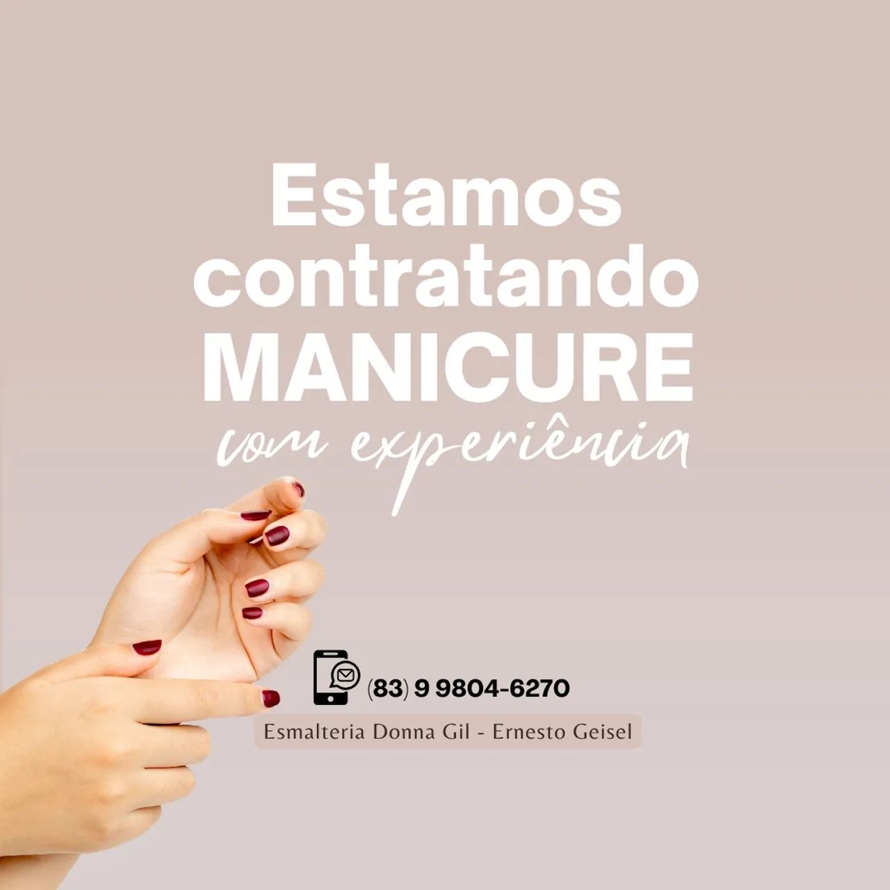 Vaga MANICURE (início imediato)