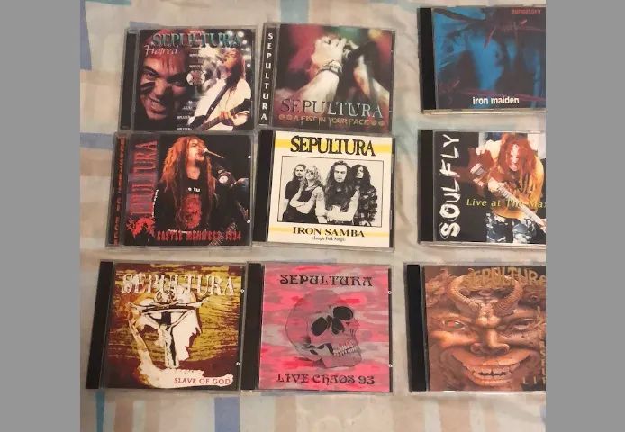 sepultura colecao CDs raros LP vinil discos death maiden sabbath