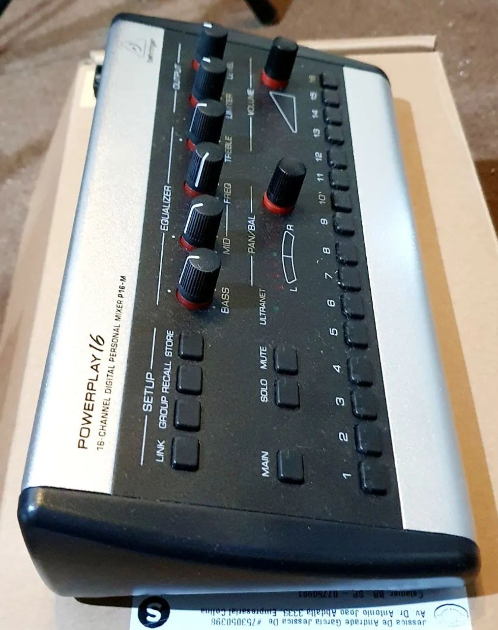 Behringer Powerplay P16-M Mixer Pessoal 16 Canais Novo Sem Uso