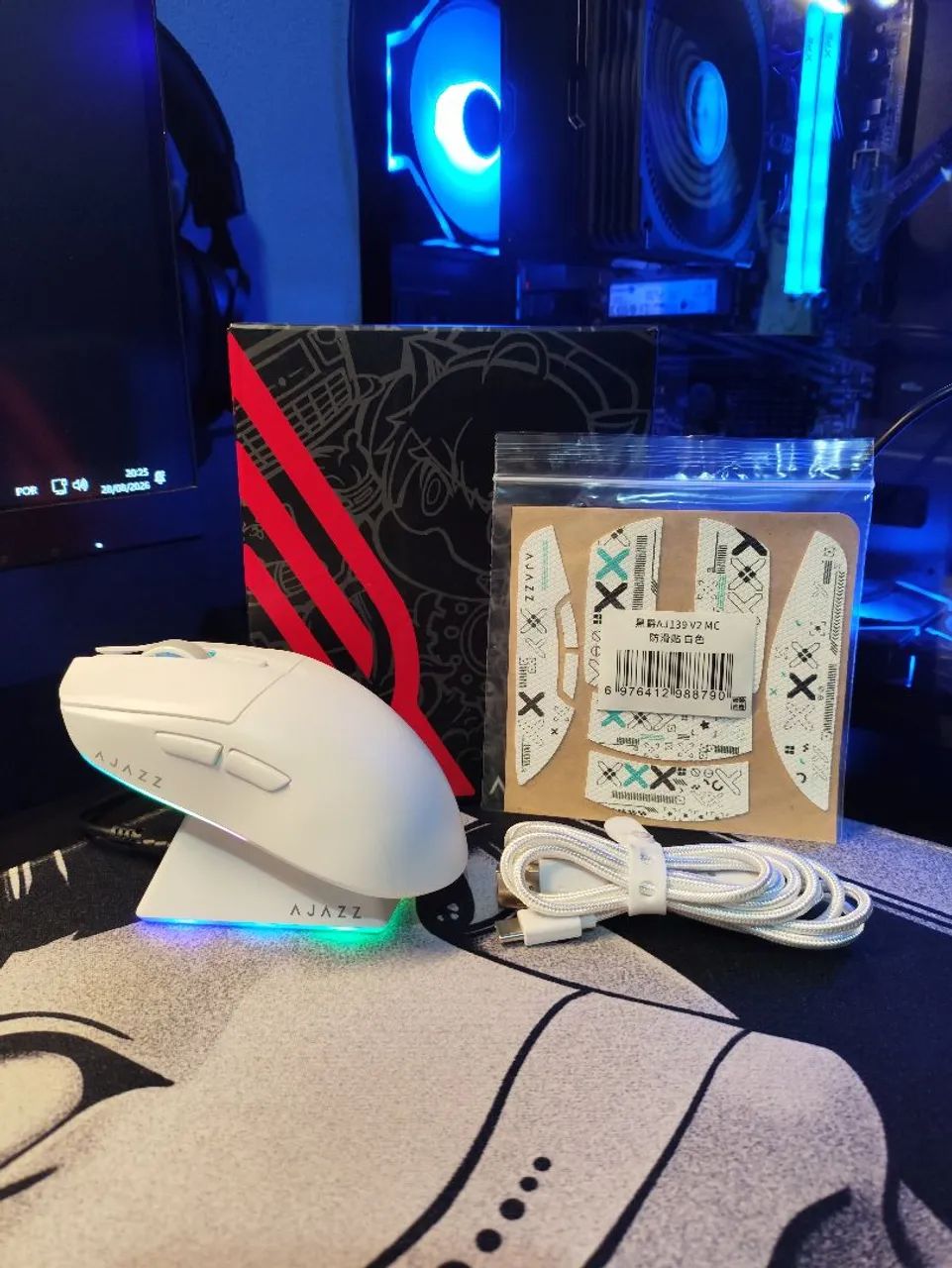 Mouse AJAZZ AJ139 V2 Branco | Dock RGB | Tri-Mode