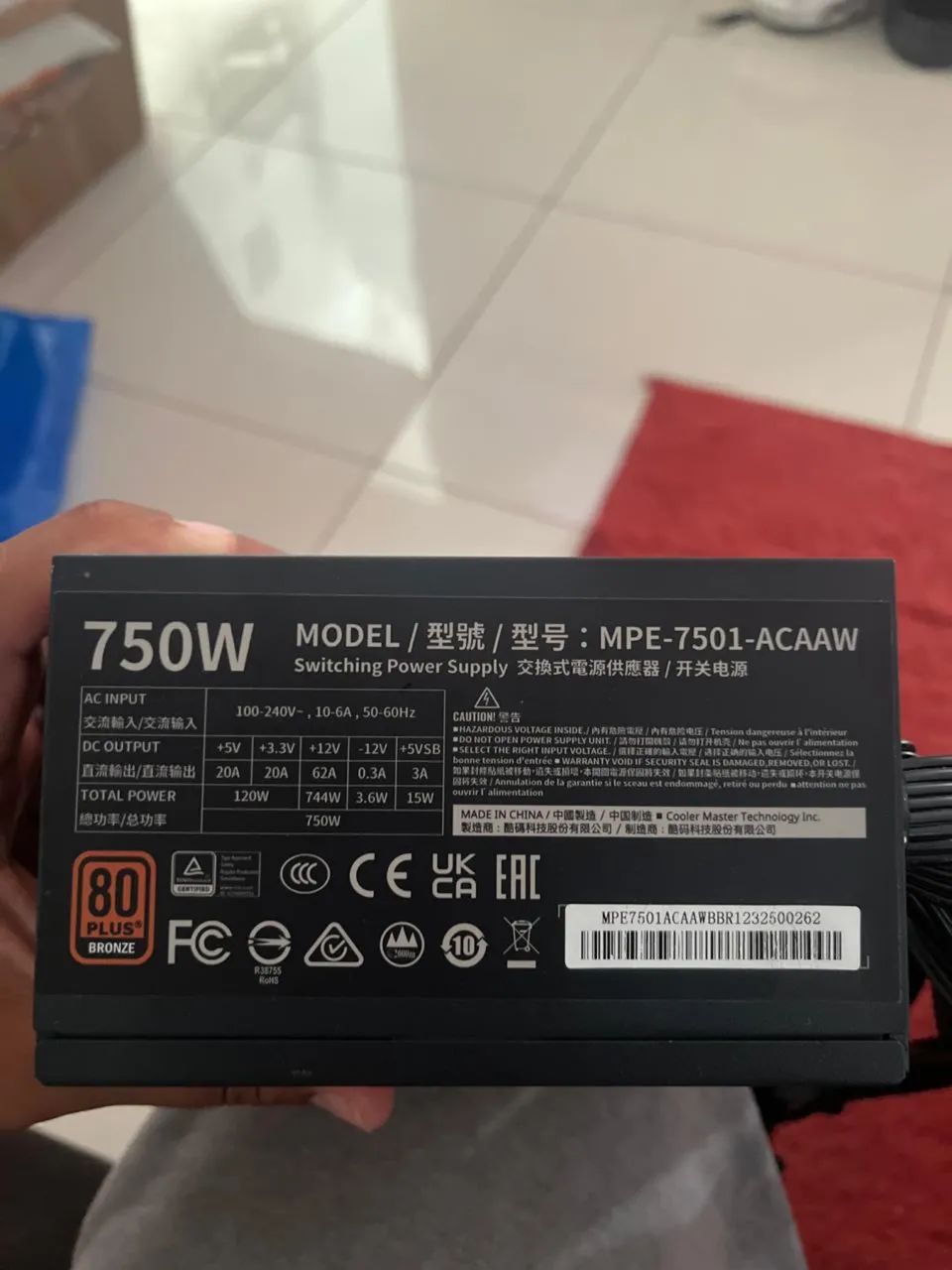 Fonte De Energia Cooler Master Mwe Bronze 750w V2 80 plus  - Foto 2