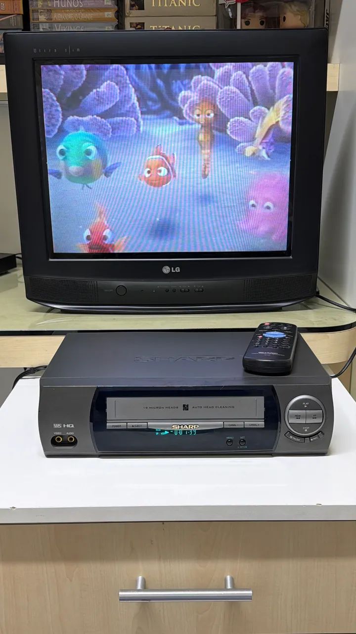 Videocassete Sharp VHS HQ Auto Head Cleaning Funcionando Perfeitamente - Foto 2