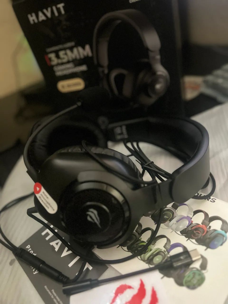 Headset Gamer Havit Original - Som Hi-Fi e Microfone Destacável - Foto 2