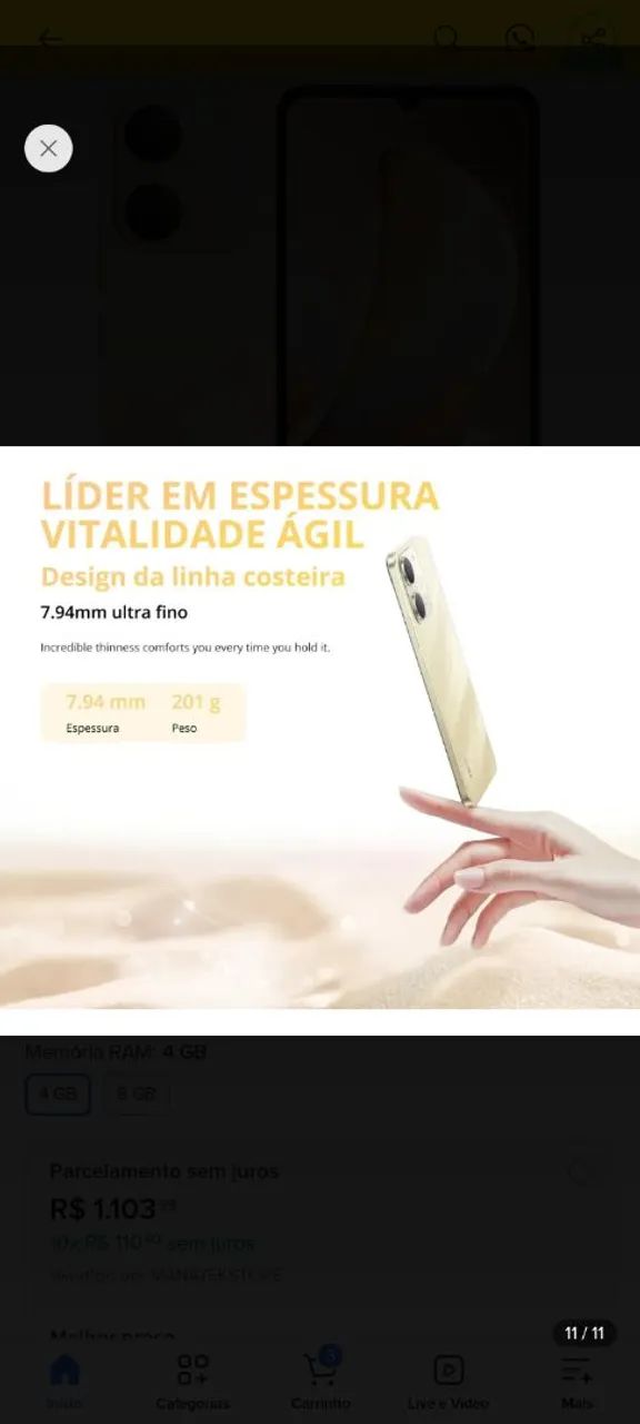 Vende-se celular com 25 dias de comprado note 70 - Foto 5