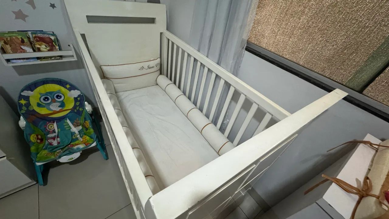 Berço de madeira branco - Foto 4