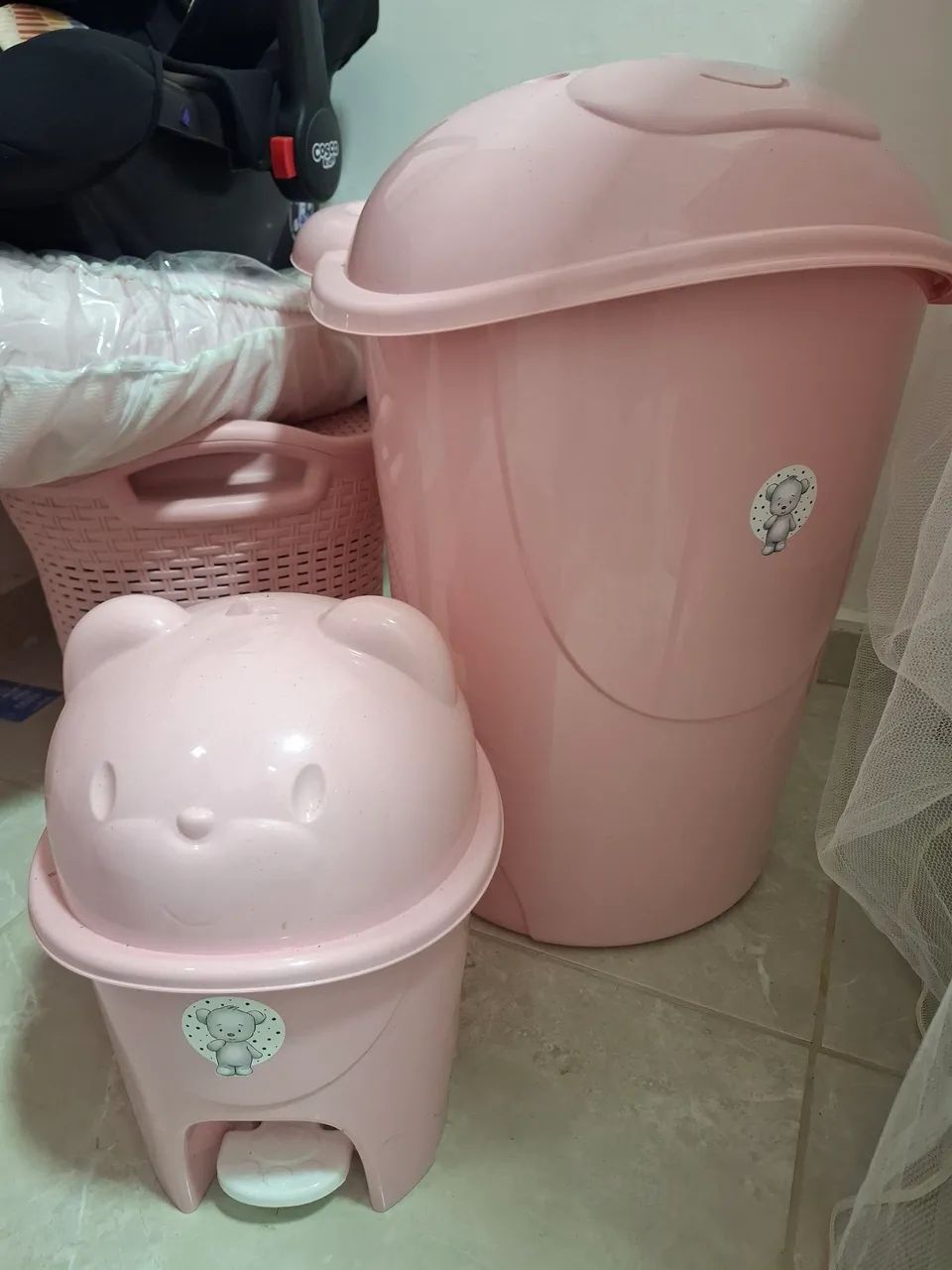 Kit cesto e lixeira bebe 