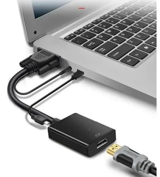 Cabo Conversor Vga Para Hdmi Áudio P2 e Vídeo - Foto 3