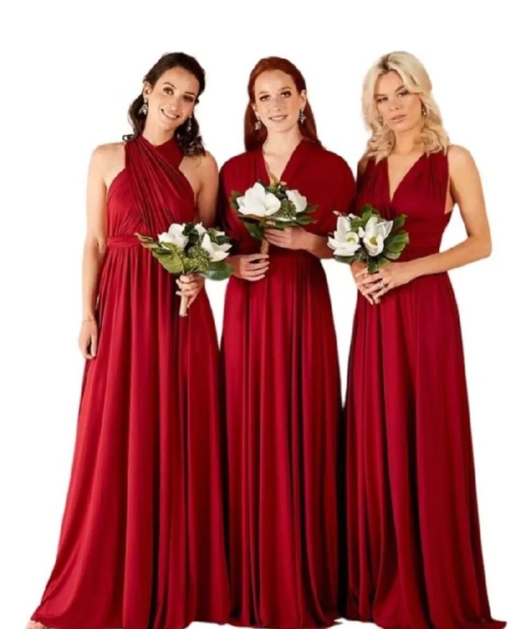 Vestido longo várias formas de amarrações cor marsala - Foto 3