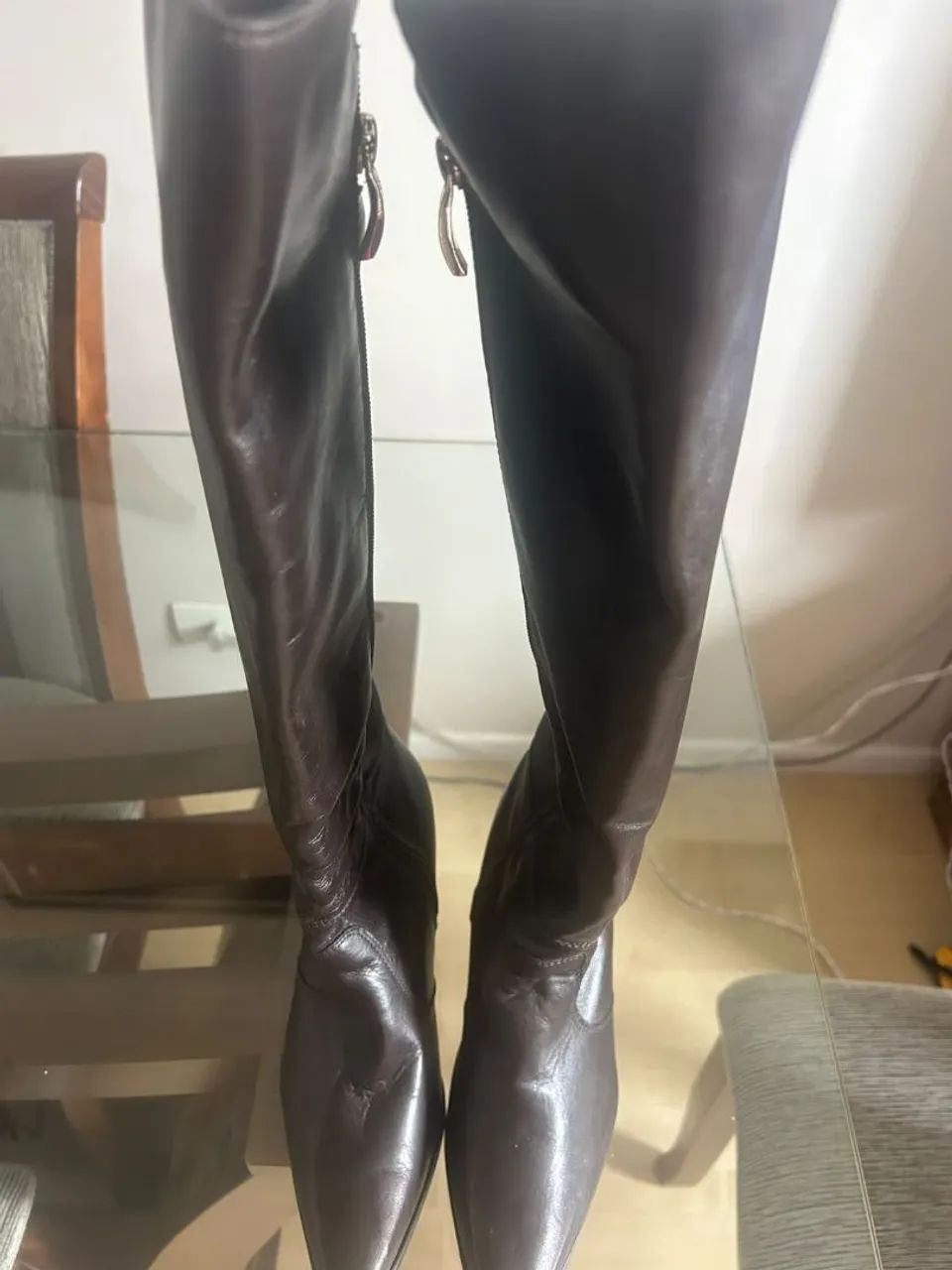 Bota de couro feminina  - Foto 5