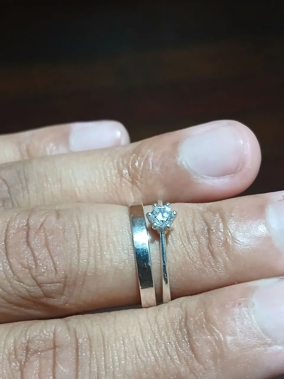 Aliança prata 925 + solitaria - Foto 3