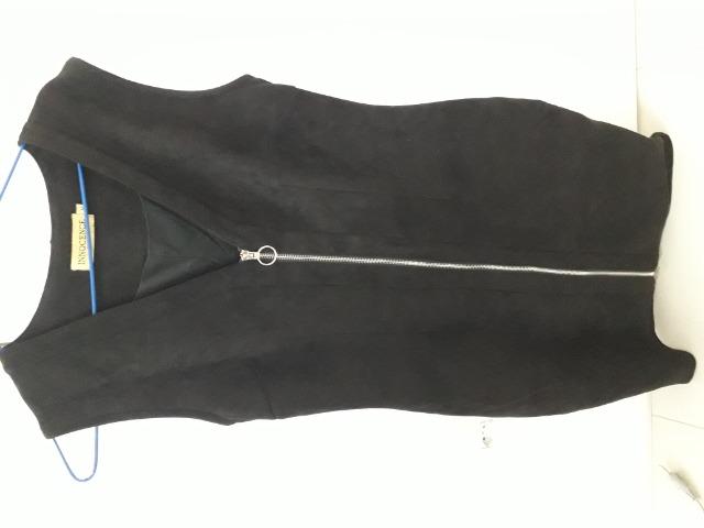 Vestido preto de festa, tecido camurça