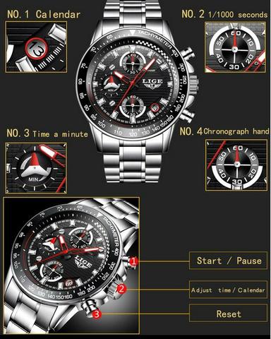 Última peça_Relógio cronógrafo de luxo_100% funcional_importado_novo_!! - Foto 2