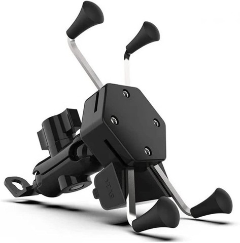Suporte Garra Para Celular Moto Universal Com Carregador Usb - 230
